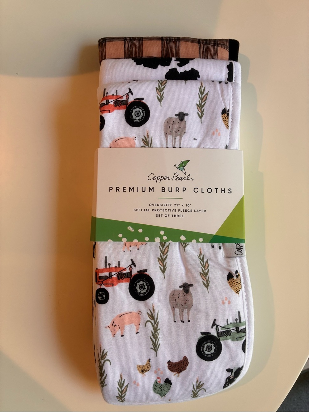 Copper Pearl Jo Premium Burp Cloths NWT Set of 3 Farm